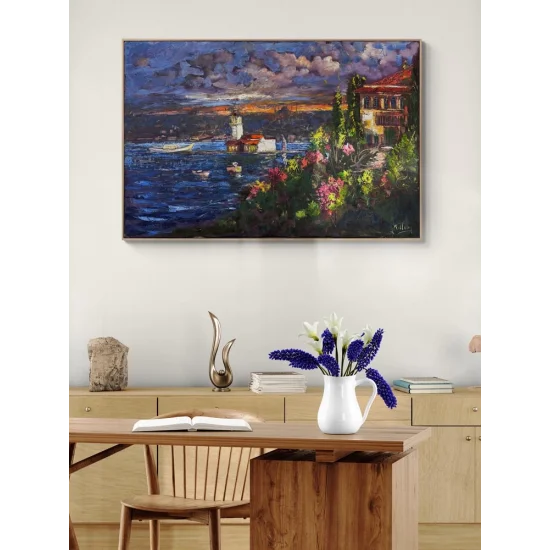 Kız Kulesinde Huzur Yağlı Boya Tablosu