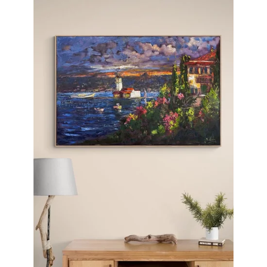 Kız Kulesinde Huzur Yağlı Boya Tablosu