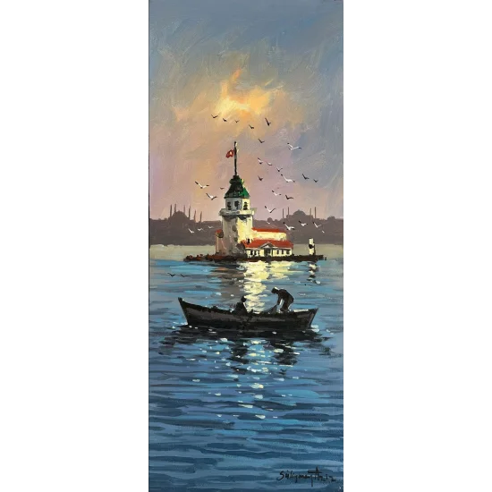 Kız Kulesine Yolculuk Yağlı Boya Tablosu