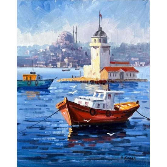 Kız Kulesi Renkleri Yağlı Boya Tablosu