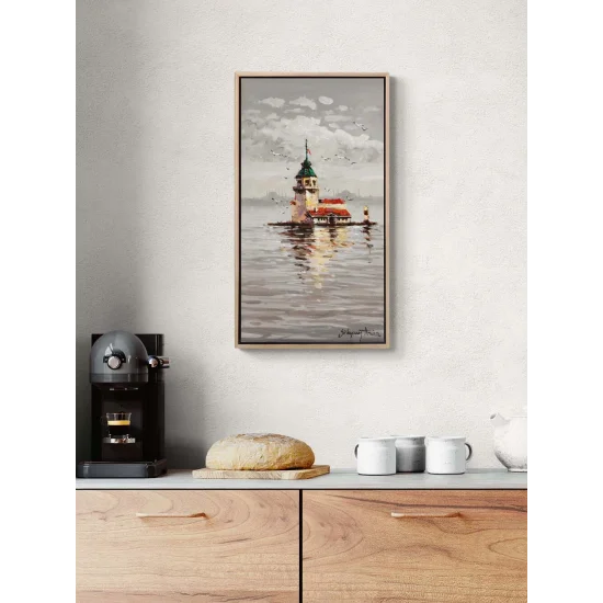 Kız Kulesinde Akşam Yağlı Boya Tablosu