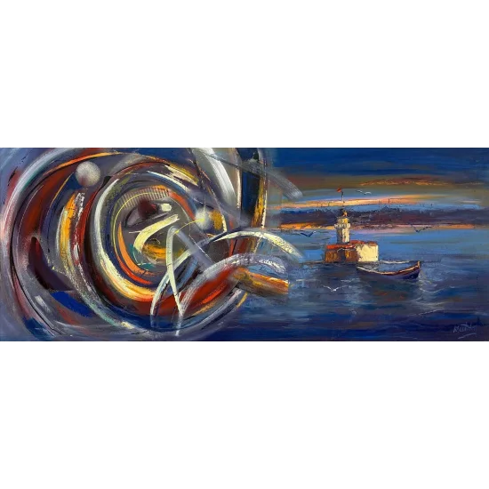 Kız Kulesi’nin Modern Rüyası Yağlı Boya Tablosu