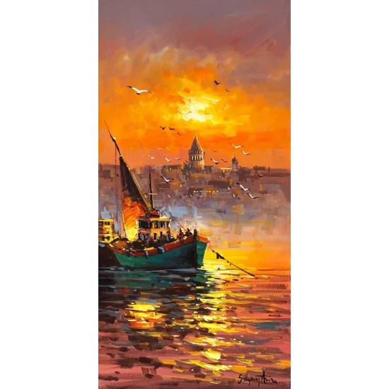 Kızıl Akşam Yağlı Boya Tablosu