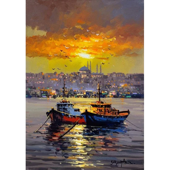 Kızıl Gökyüzü Yağlı Boya Tablosu