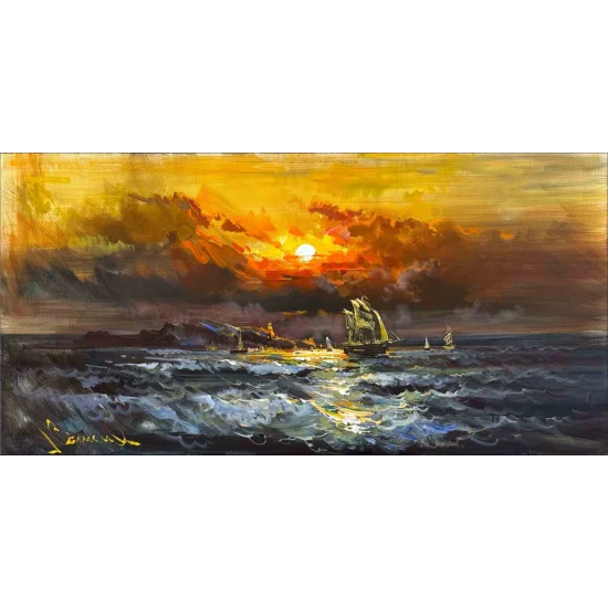 Journey in the Crimson Sky Oil Painting