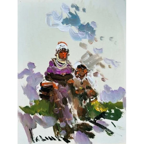 Köy Kadınları ve Toprak Yağlı Boya Tablosu