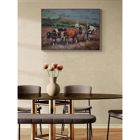 Farmer in the Village Oil Painting