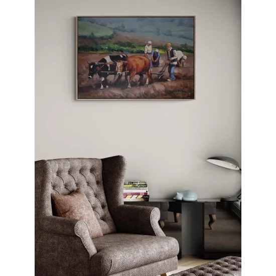 Farmer in the Village Oil Painting