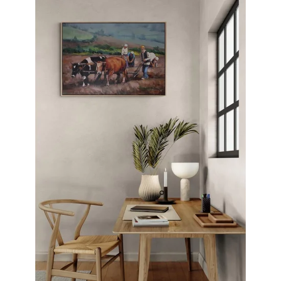 Farmer in the Village Oil Painting