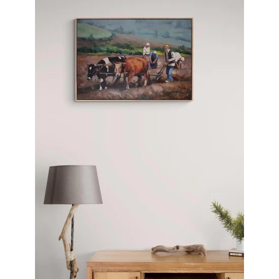 Farmer in the Village Oil Painting