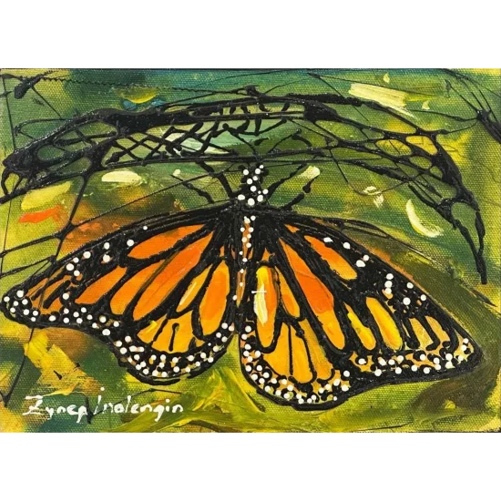 Kozasında Kelebek Yağlı Boya Tablosu