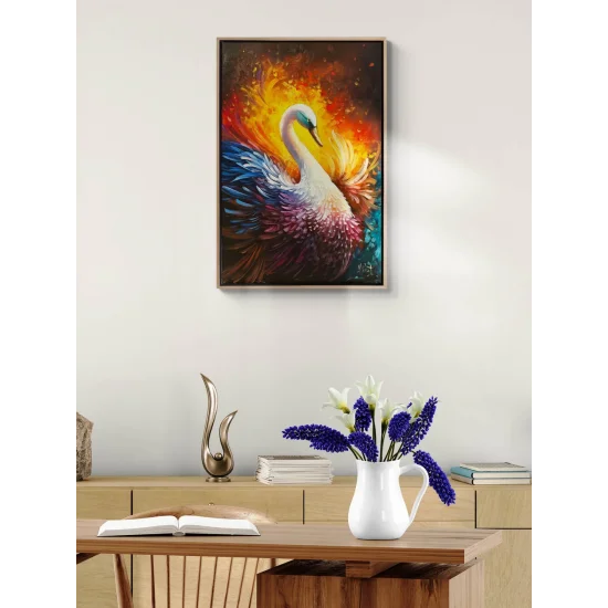 Kuğunun Asil Duruşu Yağlı Boya Tablosu