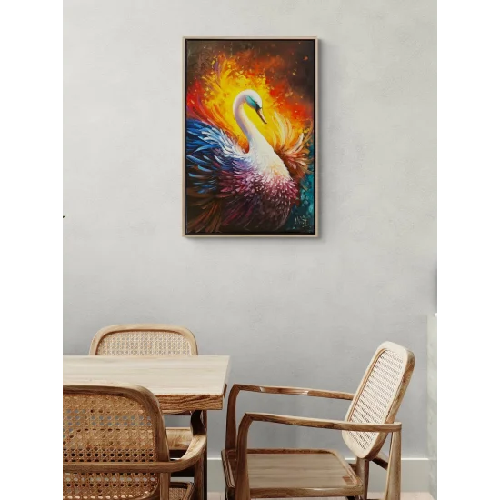 Kuğunun Asil Duruşu Yağlı Boya Tablosu