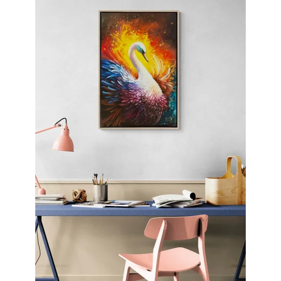 Kuğunun Asil Duruşu Yağlı Boya Tablosu