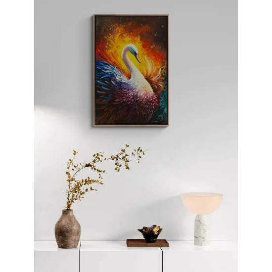 Kuğunun Asil Duruşu Yağlı Boya Tablosu