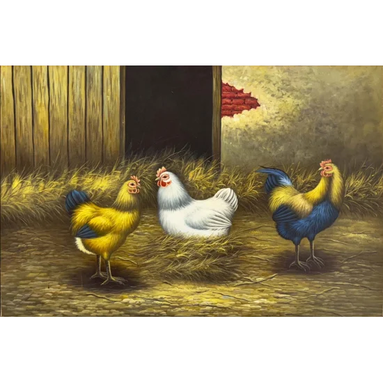 Chicken Coop Diary Oil Painting