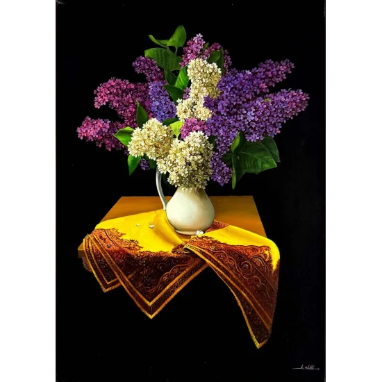 Leylakların Arasında Hatıra Yağlı Boya Tablosu