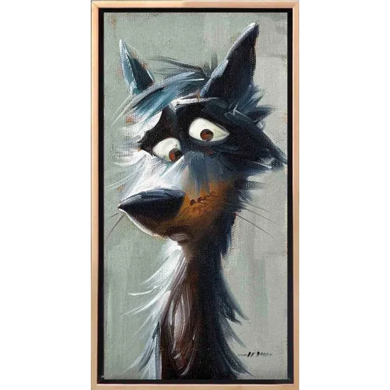 The Shy Dog Oil Painting