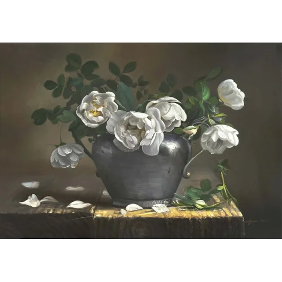 Manolya Zamanı Yağlı Boya Tablosu