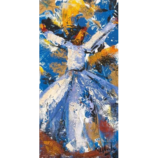 Mavi Derviş Yağlı Boya Tablosu