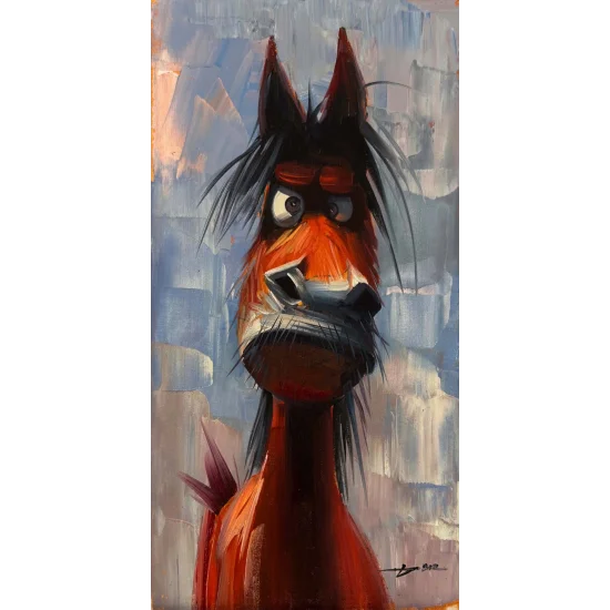 Meraklı At Yağlı Boya Tablosu