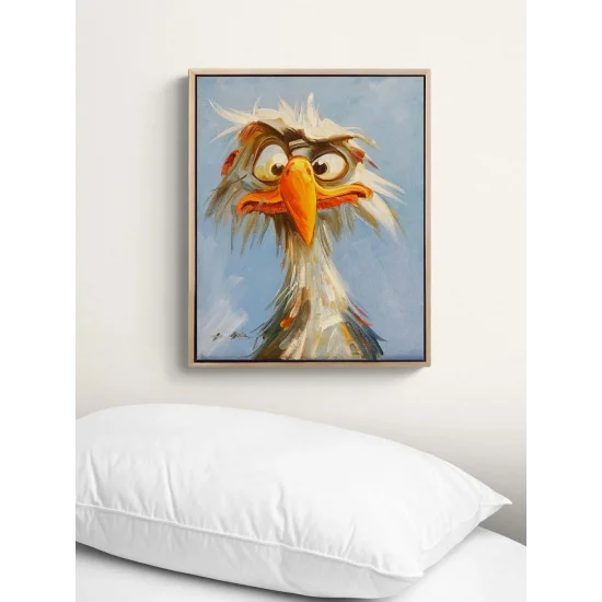 Meraklı Kuş Yağlı Boya Tablosu