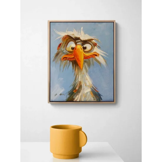 Meraklı Kuş Yağlı Boya Tablosu