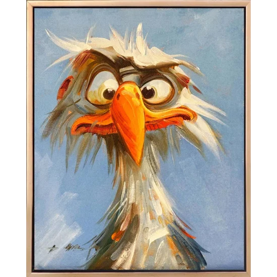 Meraklı Kuş Yağlı Boya Tablosu