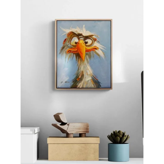 Meraklı Kuş Yağlı Boya Tablosu