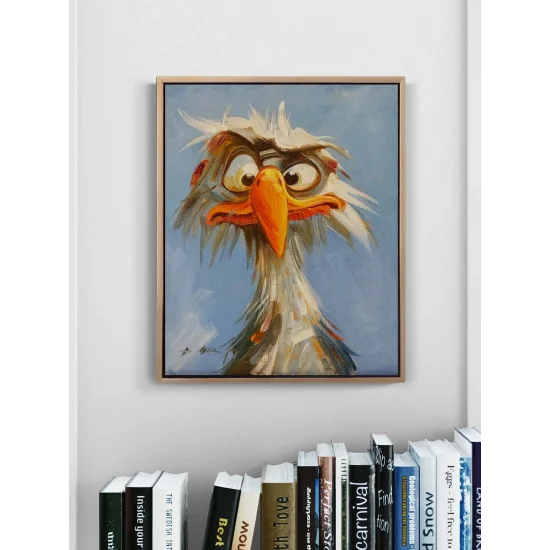 Meraklı Kuş Yağlı Boya Tablosu