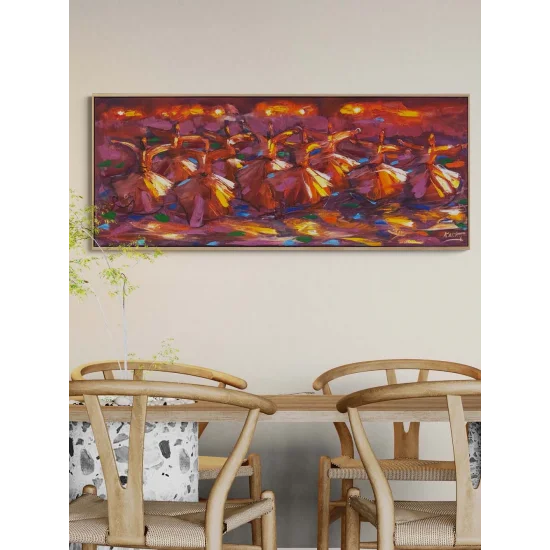 Mevlana’nın İzinde Zikir Yağlı Boya Tablosu