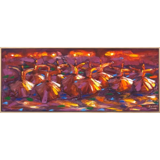 Mevlana’nın İzinde Zikir Yağlı Boya Tablosu