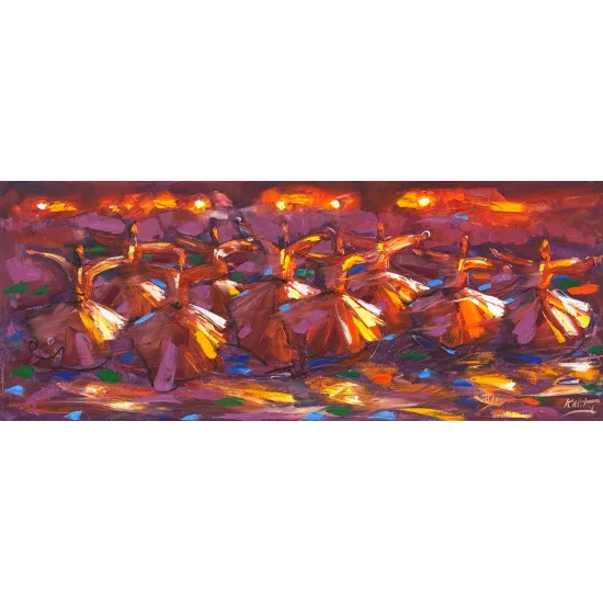 Mevlana’nın İzinde Zikir Yağlı Boya Tablosu