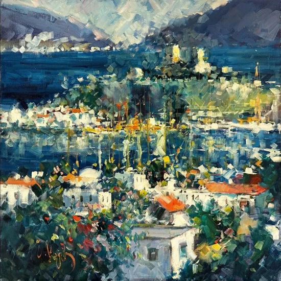 Modern Bodrum Castle Oil Painting | Simurg Art Gallery