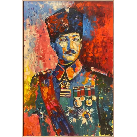 Modern Mustafa Kemal Yağlı Boya Tablosu