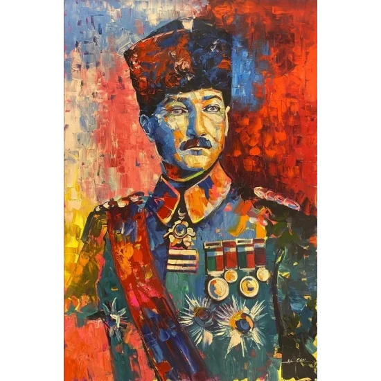 Modern Mustafa Kemal Oil Painting