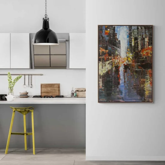 Modern City Sparkles Oil Painting