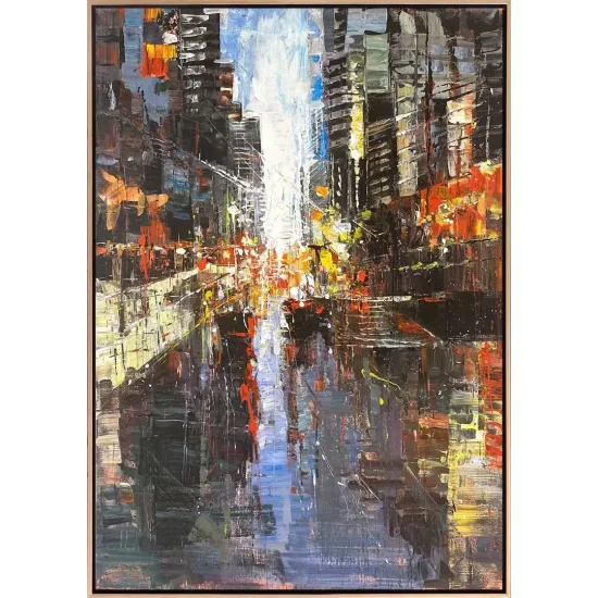 Modern City Sparkles Oil Painting