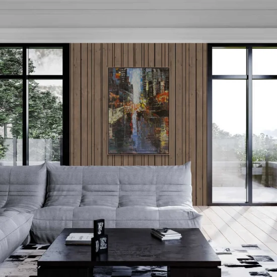 Modern City Sparkles Oil Painting