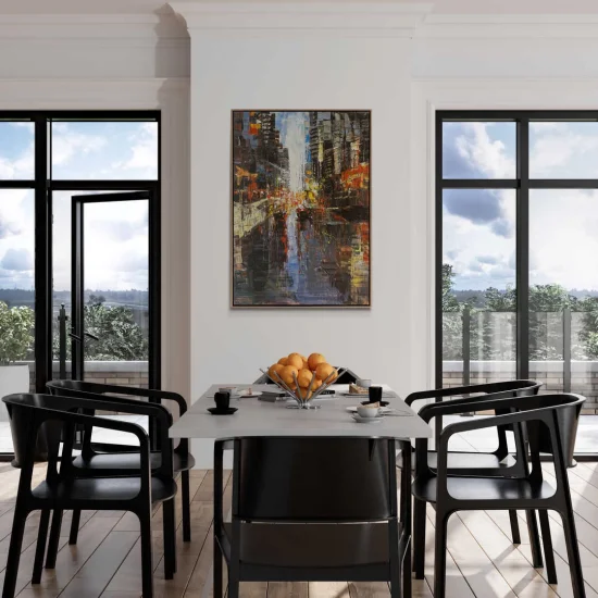 Modern City Sparkles Oil Painting