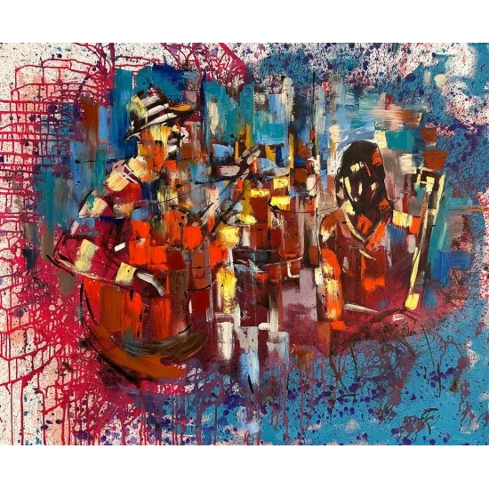 Müzik Dersi Yağlı Boya Tablosu