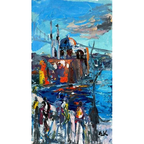 Ortaköyde Bir Gün Yağlı Boya Tablosu