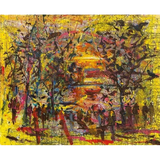 Sunset in Ortaköy Oil Painting