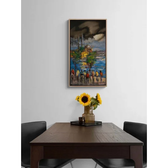 Crowds in Ortaköy Oil Painting