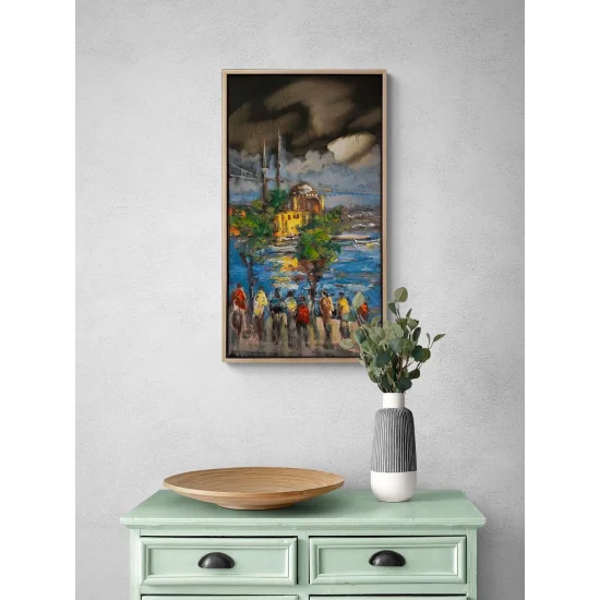 Crowds in Ortaköy Oil Painting