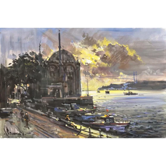 Ortaköy Gün Doğuşu Yağlı Boya Tablosu