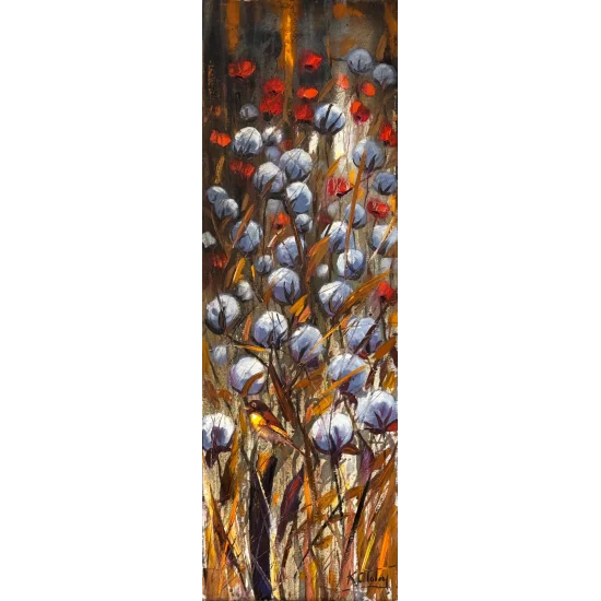 Pamuk Tarlasında Sessizlik Yağlı Boya Tablosu