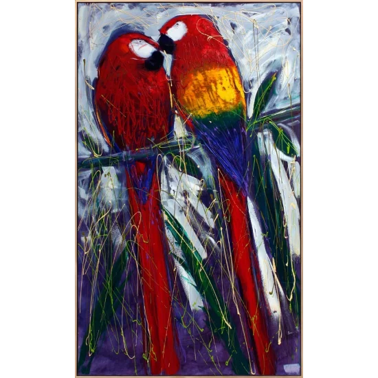 Papağanlar Yağlı Boya Tablosu