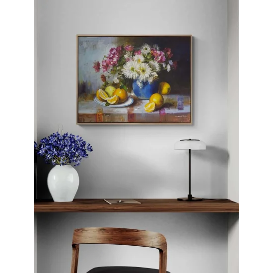 Papatyalar ve Portakal Kokusu Yağlı Boya Tablosu