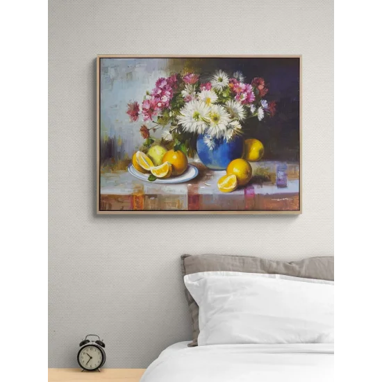 Papatyalar ve Portakal Kokusu Yağlı Boya Tablosu